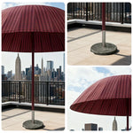 SOLARA Outdoor Central Pole Umbrella - 2.5m Round Canopy, Fade-Resistant Fabric, Wind-Stable Build, Sun & Rain Protection, 40kg Marble Base Included - Red