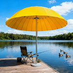 SOLARA Outdoor Central Pole Umbrella - 2.5m Round Canopy, Fade-Resistant Fabric, Wind-Stable Build, Sun & Rain Protection, 40kg Marble Base Included - Yellow