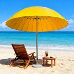 SOLARA Outdoor Central Pole Umbrella - 2.5m Round Canopy, Fade-Resistant Fabric, Wind-Stable Build, Sun & Rain Protection, 40kg Marble Base Included - Yellow