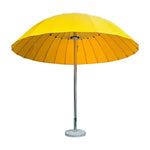 SOLARA Outdoor Central Pole Umbrella - 2.5m Round Canopy, Fade-Resistant Fabric, Wind-Stable Build, Sun & Rain Protection, 40kg Marble Base Included - Yellow