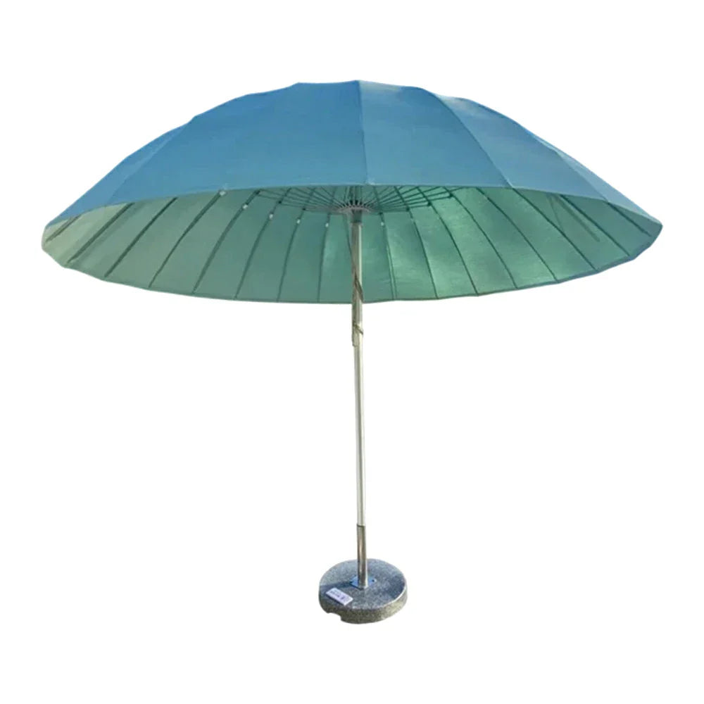 SOLARA Outdoor Central Pole Umbrella - 2.5m Round Canopy, Fade-Resistant Fabric, Wind-Stable Build, Sun & Rain Protection, 40kg Marble Base Included - Blue
