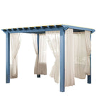 SOLARA Outdoor - Patio with Frame Pavilion Garden 3m Canopy Waterproof - 3m Curtain, Pergola Finnish x Solid Sunshade Wood Blue