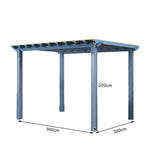 SOLARA Outdoor - Patio with Frame Pavilion Garden 3m Canopy Waterproof - 3m Curtain, Pergola Finnish x Solid Sunshade Wood Blue