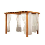 SOLARA Outdoor - with Wood Garden Solid Sunshade Curtain, Canopy 3m Finnish Waterproof Pergola Patio Frame x Pavilion 3m Yellow