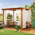 SOLARA Outdoor - with Wood Garden Solid Sunshade Curtain, Canopy 3m Finnish Waterproof Pergola Patio Frame x Pavilion 3m Yellow