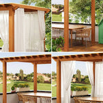 SOLARA Outdoor - with Wood Garden Solid Sunshade Curtain, Canopy 3m Finnish Waterproof Pergola Patio Frame x Pavilion 3m Yellow