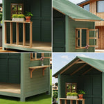 SOLARA Outdoor Wooden Garden - Patio Solid Structure, Wood Storage/Relaxation House - Premium Cabin Green