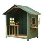 SOLARA Outdoor Wooden Garden - Patio Solid Structure, Wood Storage/Relaxation House - Premium Cabin Green