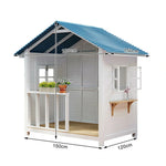 SOLARA Outdoor Storage/Relaxation Wooden Patio Structure, House Garden Solid Premium Cabin Wood - White
