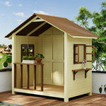 SOLARA Outdoor Garden House Patio Structure, Storage/Relaxation Wood Solid Wooden Premium Cabin - Yellow