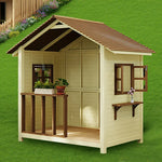 SOLARA Outdoor Garden House Patio Structure, Storage/Relaxation Wood Solid Wooden Premium Cabin - Yellow