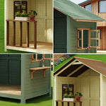 SOLARA Outdoor Garden House Patio Structure, Storage/Relaxation Wood Solid Wooden Premium Cabin - Yellow