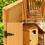SOLARA Outdoor Design, with Weather-Resistant Organizer Solid Garden Wood Patio - House Multi-Shelf Storage - Shed Tool Yellow
