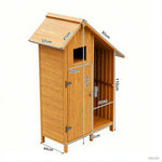 SOLARA Outdoor Design, with Weather-Resistant Organizer Solid Garden Wood Patio - House Multi-Shelf Storage - Shed Tool Yellow