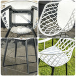 SOLARA Dining of Comfort Frame Chair - Large Seat One-Piece Blow-Moulded Design, Durable Set Rust-Resistant 2 Stable Surface, PVC Eco-Friendly with and White