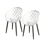 SOLARA Dining of Comfort Frame Chair - Large Seat One-Piece Blow-Moulded Design, Durable Set Rust-Resistant 2 Stable Surface, PVC Eco-Friendly with and White