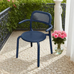 SOLARA Outdoor Table Sofa - Rust-Resistant Alloy Furniture - Aluminum Durable Set Blue