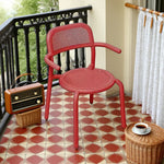 SOLARA Outdoor Chair Aluminum Durable Sofa with Table, Alloy Set Furniture - Red