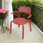SOLARA Outdoor Chair Aluminum Durable Sofa with Table, Alloy Set Furniture - Red