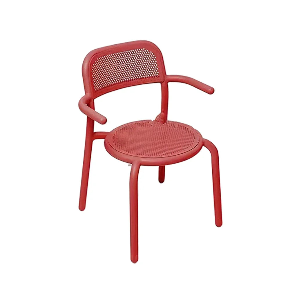 SOLARA Outdoor Chair Aluminum Durable Sofa with Table, Alloy Set Furniture - Red