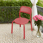 SOLARA Outdoor Chair Aluminum Durable Sofa with Table, Alloy Set Furniture - Red