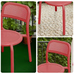 SOLARA Outdoor Chair Aluminum Durable Sofa with Table, Alloy Set Furniture - Red