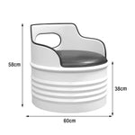 SOLARA Outdoor Stable Chair Easy-Clean with Finish, Iron Durable Protection, Rust-Resistant Thickened Baked High-Temperature Design Edge - Frame PU White