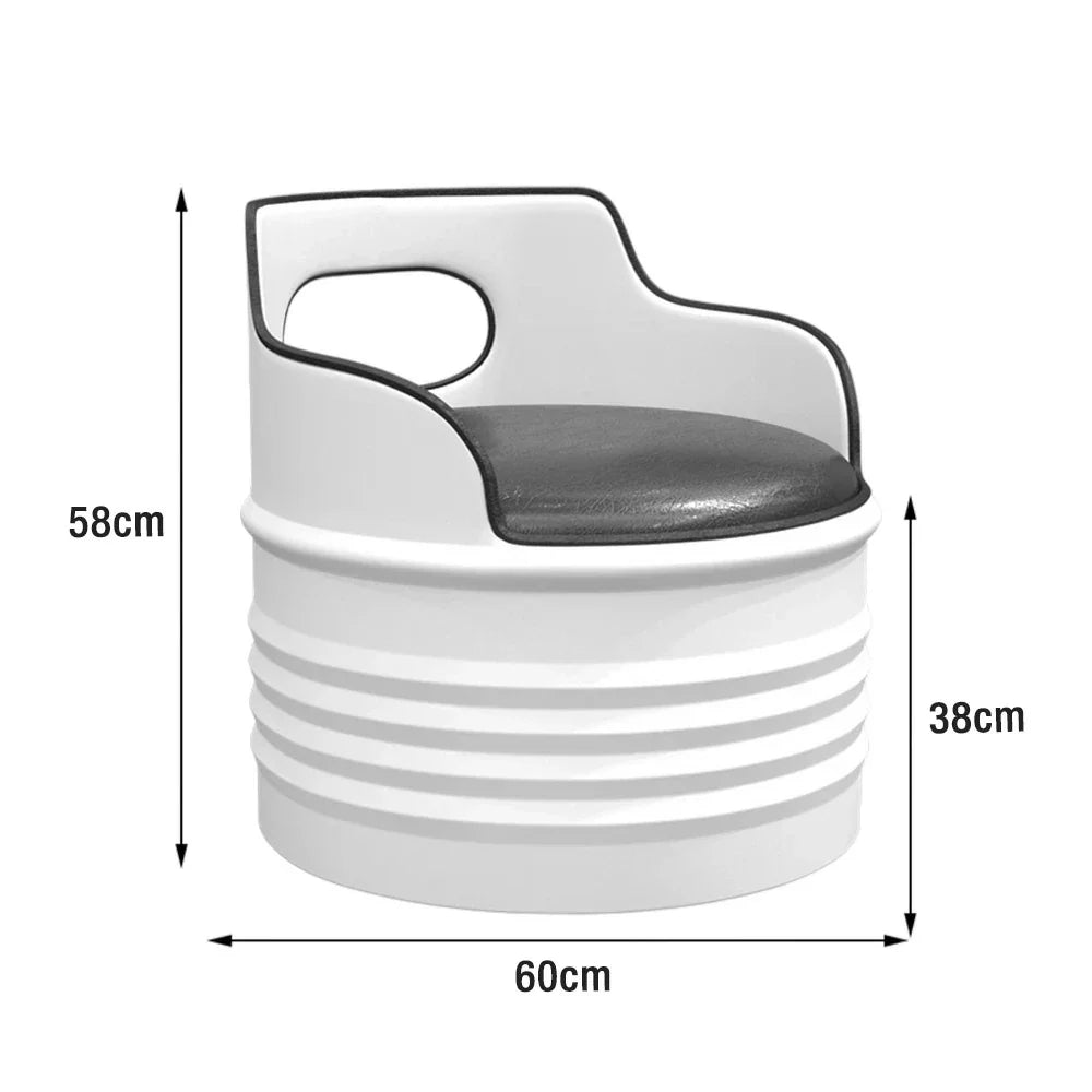 SOLARA Outdoor Stable Chair Easy-Clean with Finish, Iron Durable Protection, Rust-Resistant Thickened Baked High-Temperature Design Edge - Frame PU White