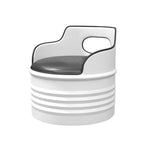 SOLARA Outdoor Stable Chair Easy-Clean with Finish, Iron Durable Protection, Rust-Resistant Thickened Baked High-Temperature Design Edge - Frame PU White