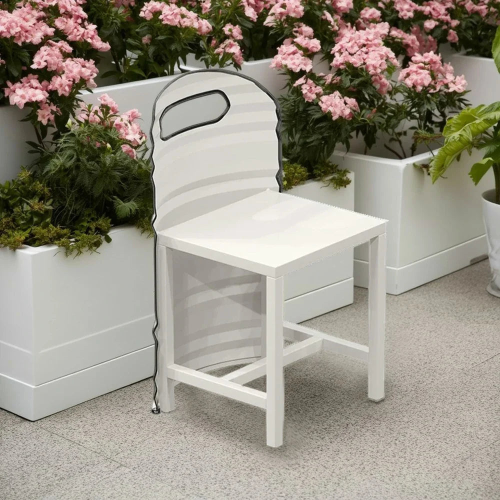 SOLARA Outdoor - and Durable Frame, Chair Edge Design Finish, Sturdy Trim, Iron Rust-Resistant Safe PU White