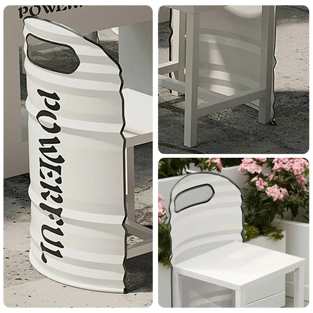 SOLARA Outdoor - and Durable Frame, Chair Edge Design Finish, Sturdy Trim, Iron Rust-Resistant Safe PU White