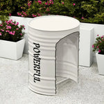 SOLARA Outdoor Iron and Frame, Table Design Trim, Rust-Resistant Safe - Finish, Durable PU Sturdy Edge White
