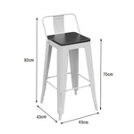 SOLARA Outdoor Design - Solid Backrest, and Chair Iron Comfortable Durable Curved and Wood Ergonomic Frame, White