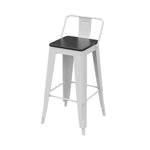 SOLARA Outdoor Design - Solid Backrest, and Chair Iron Comfortable Durable Curved and Wood Ergonomic Frame, White