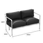 SOLARA Outdoor Chair Comfortable and High-Density Seat, Round-Tube Design Frame, Padded 74/140cm Thick - Durable Black