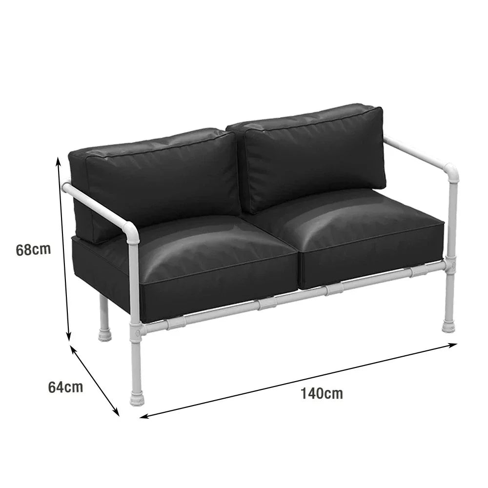 SOLARA Outdoor Chair Comfortable and High-Density Seat, Round-Tube Design Frame, Padded 74/140cm Thick - Durable Black