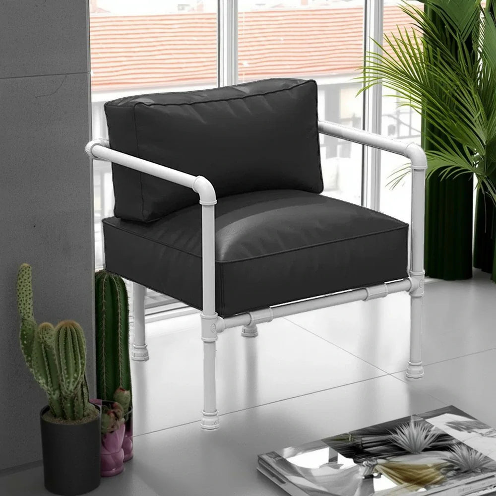 SOLARA Outdoor Chair Comfortable and High-Density Seat, Round-Tube Design Frame, Padded 74/140cm Thick - Durable Black