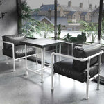 SOLARA Outdoor Chair Comfortable and High-Density Seat, Round-Tube Design Frame, Padded 74/140cm Thick - Durable Black