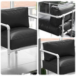 SOLARA Outdoor Chair Comfortable and High-Density Seat, Round-Tube Design Frame, Padded 74/140cm Thick - Durable Black