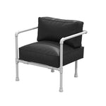 SOLARA Outdoor Chair Comfortable and High-Density Seat, Round-Tube Design Frame, Padded 74/140cm Thick - Durable Black