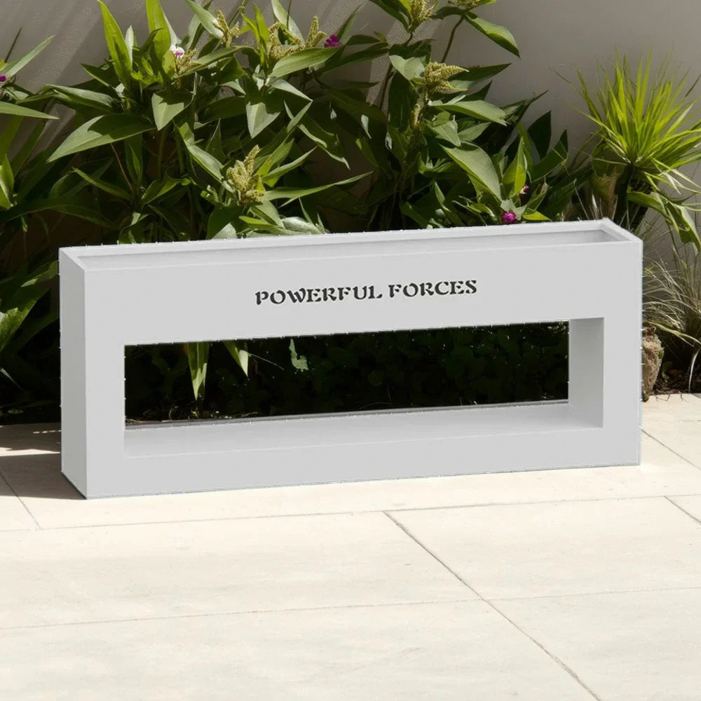 SOLARA Outdoor Galvanized Durable 60/100/150cm Design Body, Steel Box and Rust-Resistant - Planter White