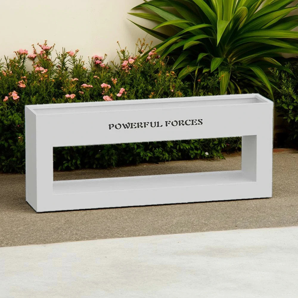 SOLARA Outdoor Galvanized Durable 60/100/150cm Design Body, Steel Box and Rust-Resistant - Planter White