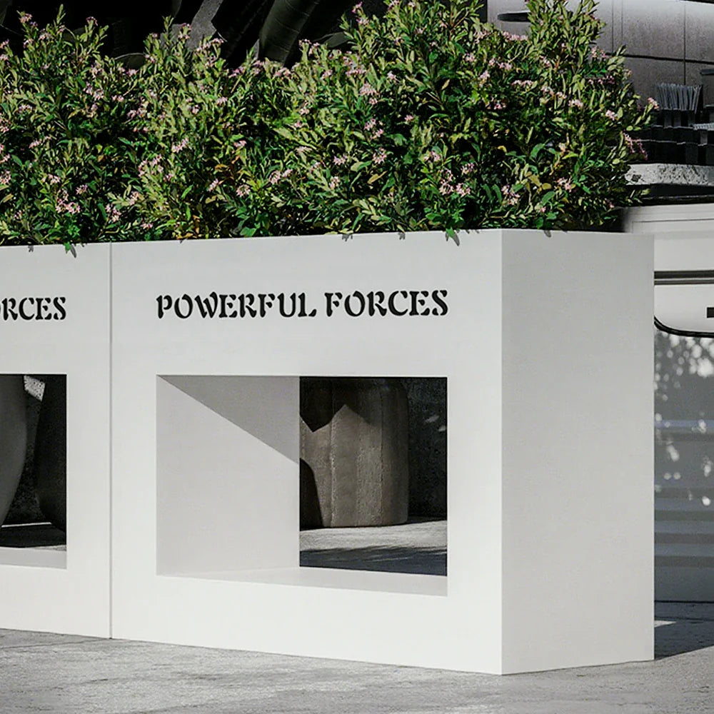 SOLARA Outdoor Galvanized Durable 60/100/150cm Design Body, Steel Box and Rust-Resistant - Planter White