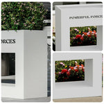SOLARA Outdoor Galvanized Durable 60/100/150cm Design Body, Steel Box and Rust-Resistant - Planter White