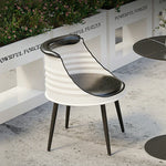 SOLARA Outdoor White Seat, - Chair Finish Rust-Resistant and Frame Baked with Oil-Drum Sponge Durable High-Resilience Black