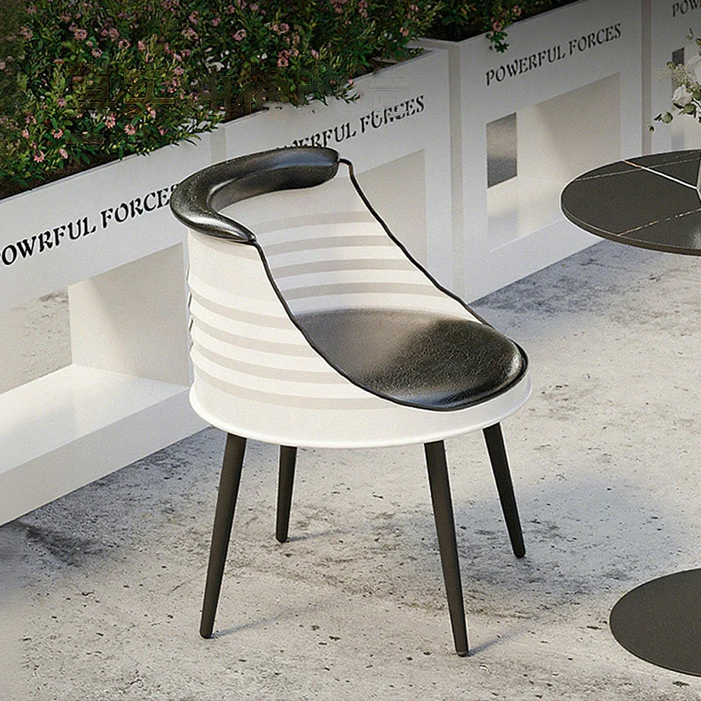 SOLARA Outdoor White Seat, - Chair Finish Rust-Resistant and Frame Baked with Oil-Drum Sponge Durable High-Resilience Black