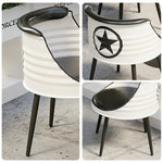 SOLARA Outdoor White Seat, - Chair Finish Rust-Resistant and Frame Baked with Oil-Drum Sponge Durable High-Resilience Black