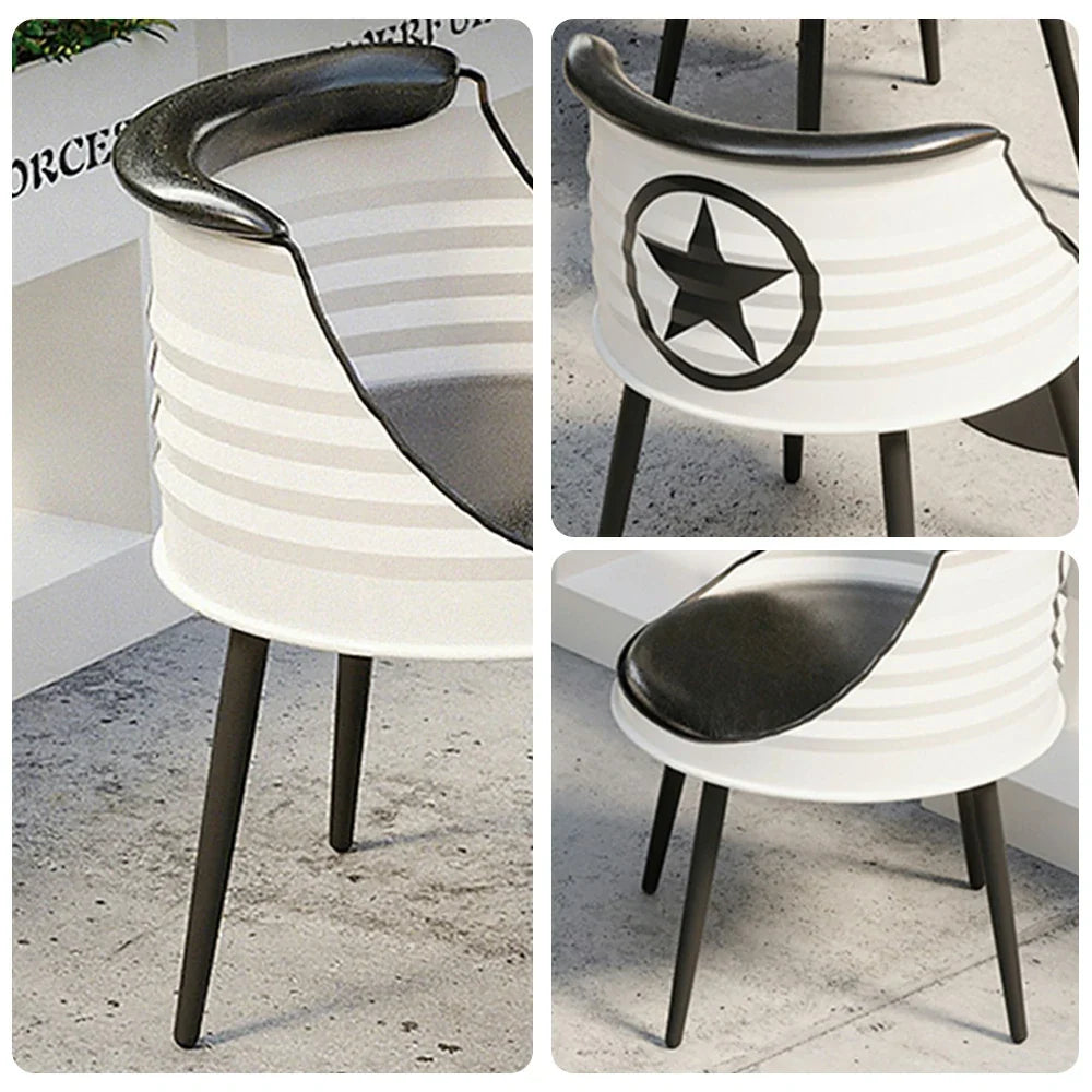 SOLARA Outdoor White Seat, - Chair Finish Rust-Resistant and Frame Baked with Oil-Drum Sponge Durable High-Resilience Black