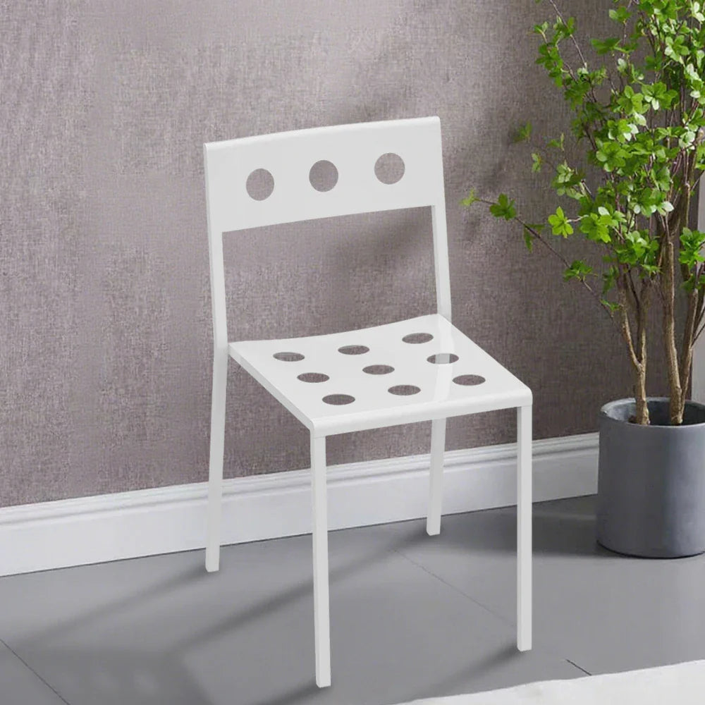 SOLARA Outdoor Design - Thickened for Chair Iron Secure Finish, Durable Baked Stable Frame Rust-Resistant Support, White