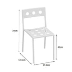 SOLARA Outdoor Design - Thickened for Chair Iron Secure Finish, Durable Baked Stable Frame Rust-Resistant Support, White